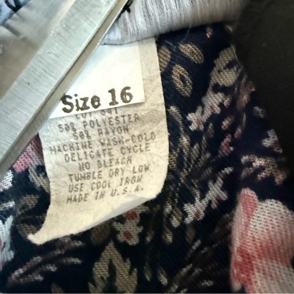 Vtg Moon Dance Womens 2 piece set Floral Print Dress & Blazer Size 16 Cottage - Picture 9 of 10